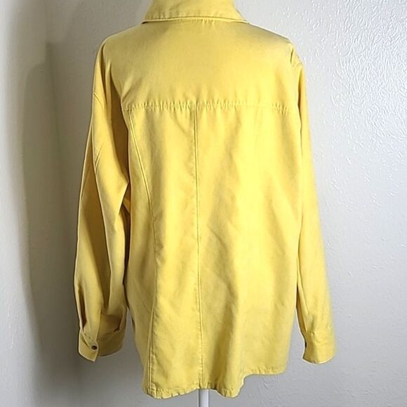 Carolina Colours Yellow Faux Suede Buttondown Jacket/Shirt, Size 18/20W - Picture 6 of 7